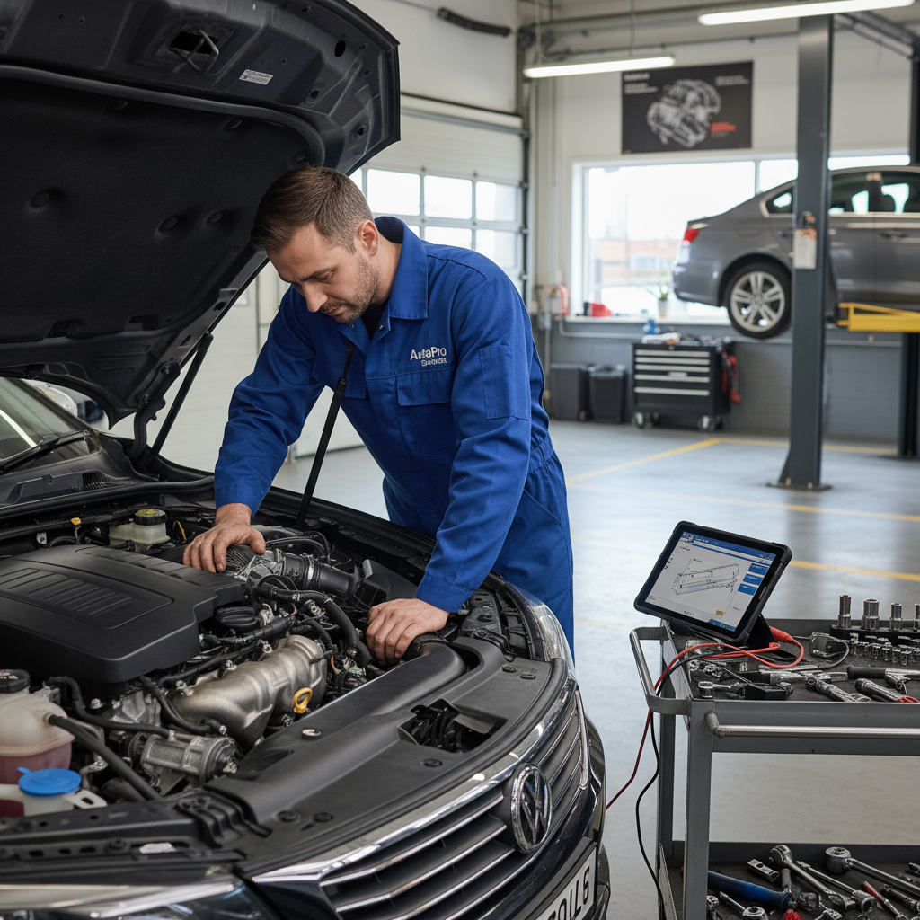 Engine repair in progress
